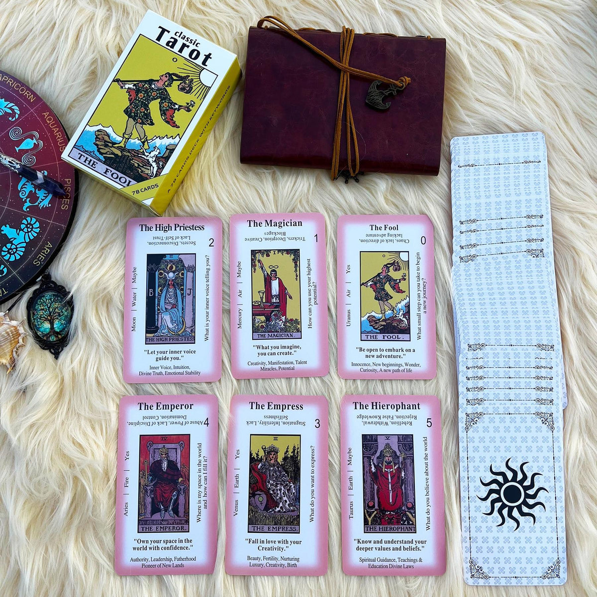 Classic Tarot Card Deck with Meanings for Beginners Divination and Learning