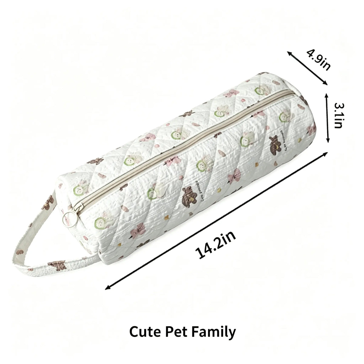 Quilted Travel Toiletry Organizer Bag with Handle for Makeup and Bathroom Storage