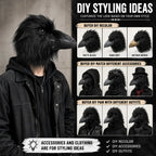 Realistic Crow Latex Mask for Halloween Party and Role Play