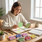 12 Boxes of Glittery Transparent Pull-Out Sticky Notes (960 Sheets Total) – Sparkly Office Stationery with Strong Adhesion, No Residue, Reusable Up to 50 Times per Sheet