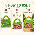 Christmas Tree Candy Bags with Handles for Holiday Treats Party Favors Gifts