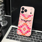 Western Bull Horn Aztec Geometric Phone Case with Tribal Style for Trendy Everyday Protection
