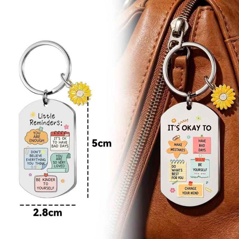 Inspirational Daisy Slogan Keychain for Encouragement Gifts and Everyday Positive Reminders