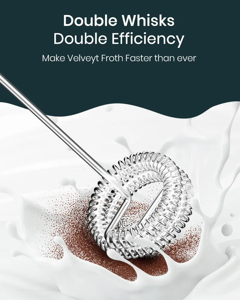 Handheld Milk Frother for Coffee, Rechargeable Electric Whisk with 3 Heads 3 Speeds Drink Mixer Foam Maker For Latte, Cappuccino, Hot Chocolate, Egg，Black Friday Online Event