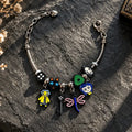 Dark Fantasy Charm Bracelet with Enamel Pendants for Goth Cosplay and Fan Gifts