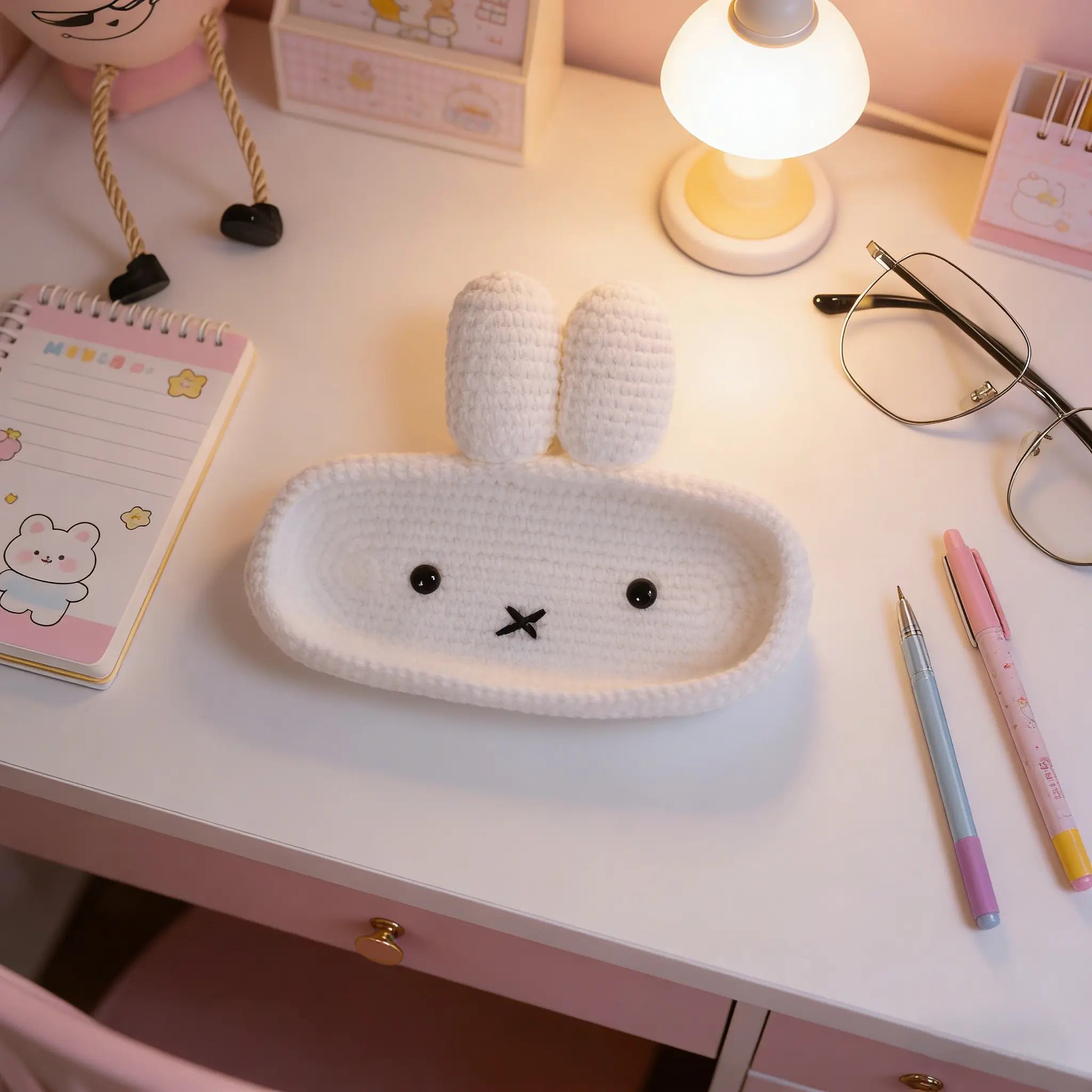 Cute Crochet Animal Glasses Holder for Stylish Eyewear Storage and Desk Decor
