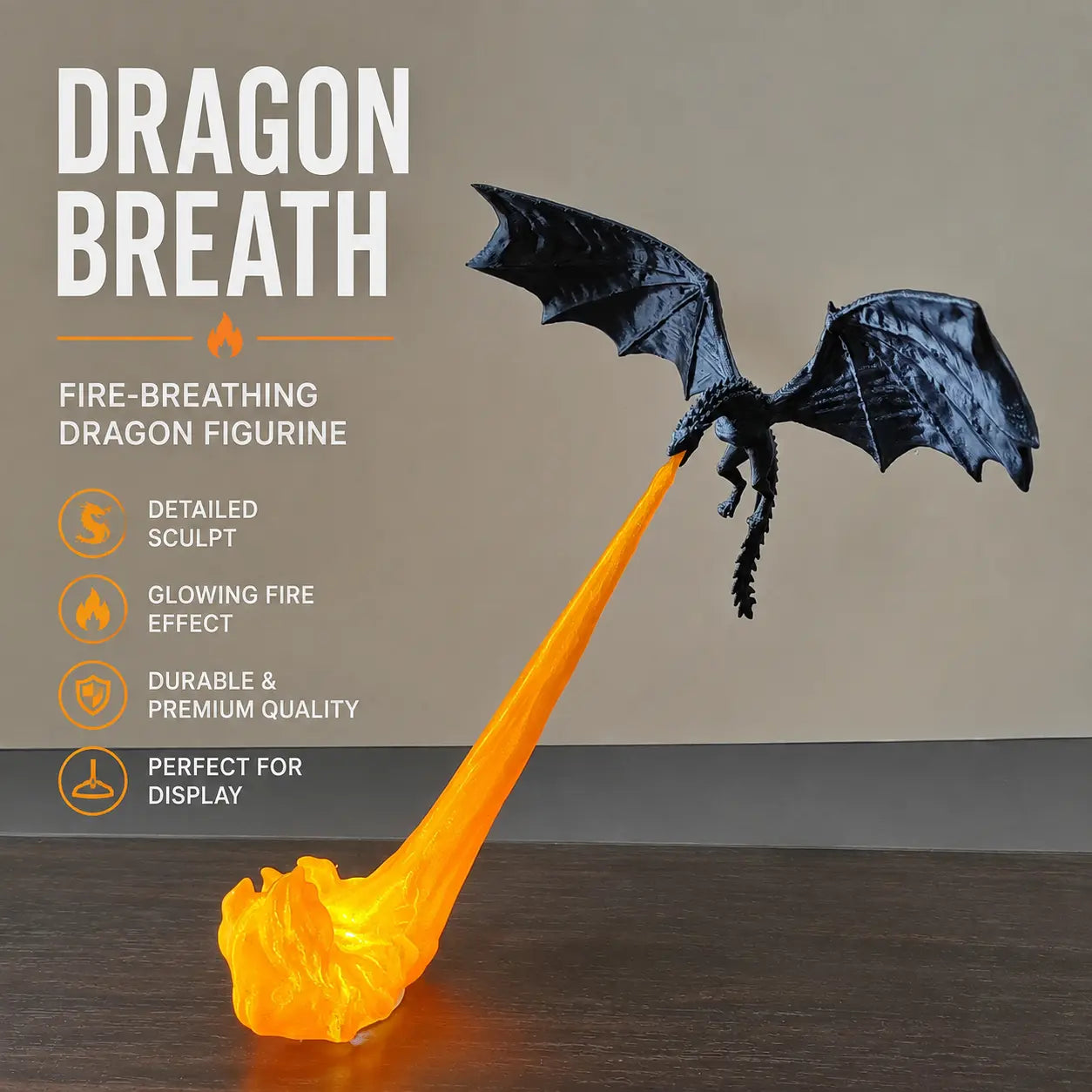 Mystical Dragon Flame Book Nook LED Bookshelf Decor for Fantasy Lovers