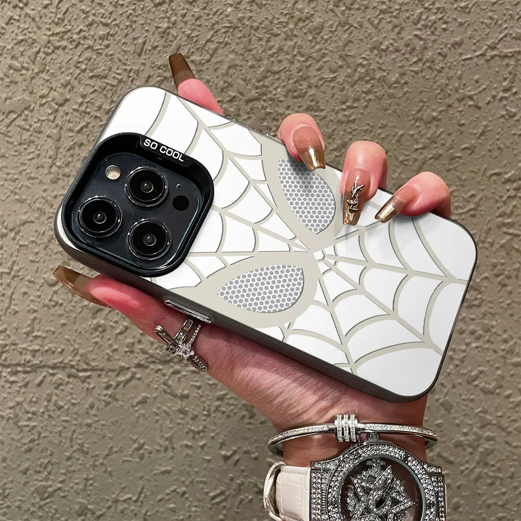Spider Web Pattern Phone Case with Shockproof Protection for Trendy Everyday Style