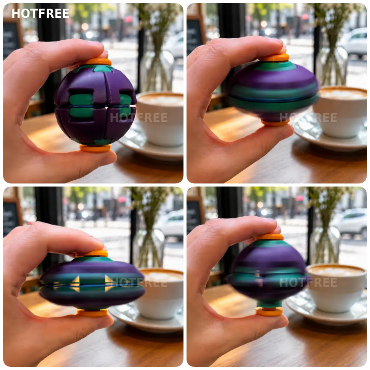 Hotfree Balle Gyroscopique Fidget Imprimée en 3D – Gadget de Bureau Anti-Stress et Anxiété à Rotation Fluide