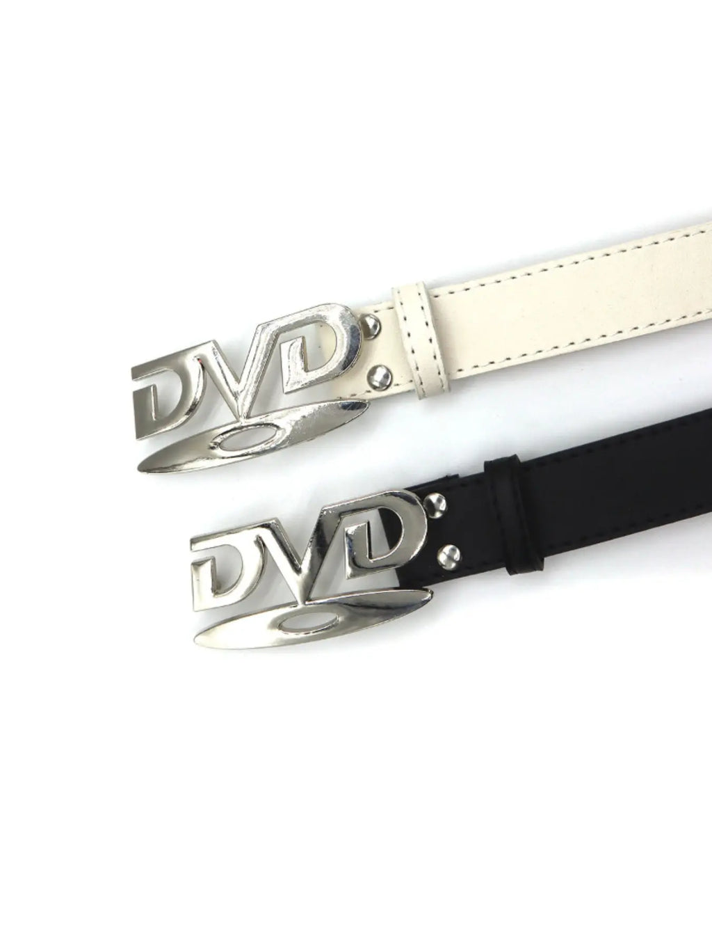 Unisex Y2K Punk Fashion Belt with Retro "DVD" Letter Buckle, Fashion Accessory for Dresses and Jeans, Vintage Solid Buckle for Nightclubs & Hip-Hop Parties