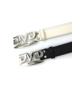 Unisex Y2K Punk Fashion Belt with Retro "DVD" Letter Buckle, Fashion Accessory for Dresses and Jeans, Vintage Solid Buckle for Nightclubs & Hip-Hop Parties