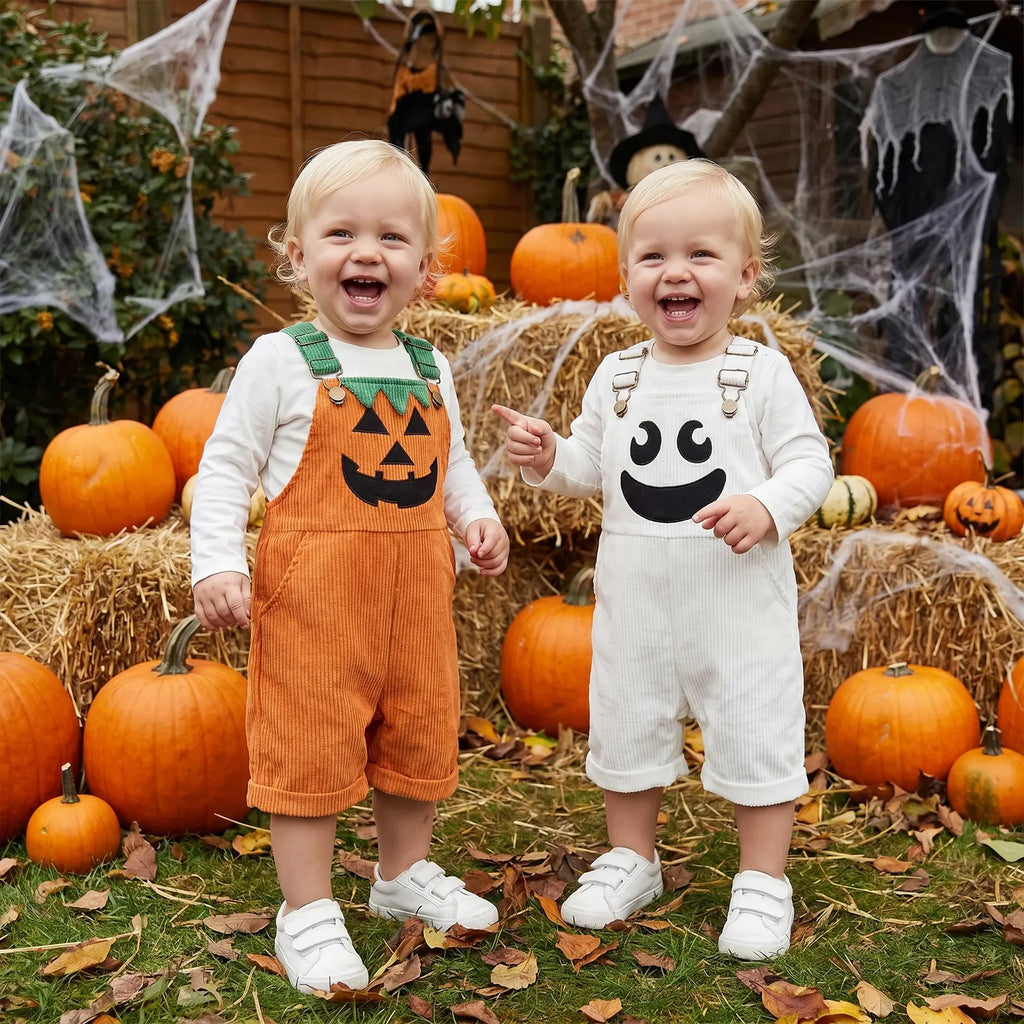 Cute Halloween Baby Overalls with Pocket Design for Cozy Toddler Fall Outfits