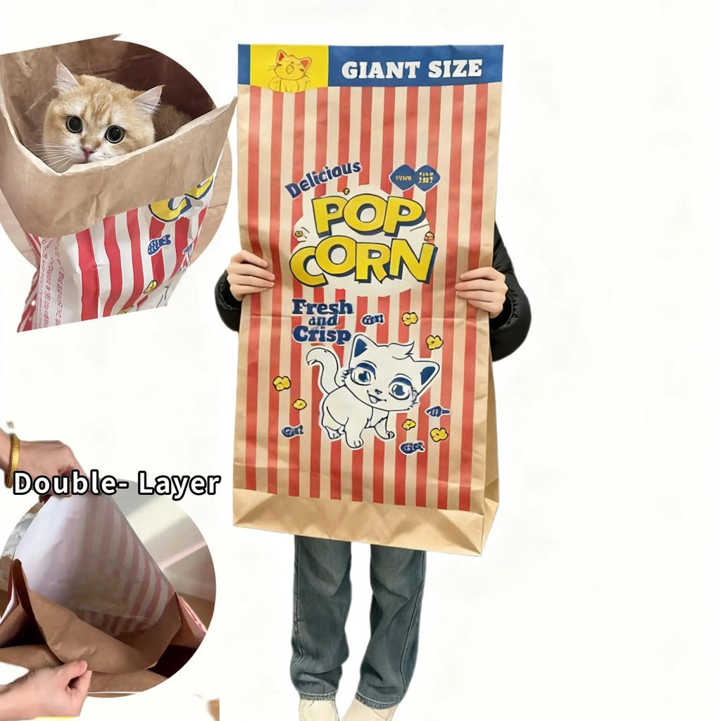 Crinkle Cat Hideout Bag for Indoor Play Tunnel and Cozy Pet Bed