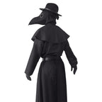 Men’s Plague Doctor Halloween Costume Set with Bird Mask Cloak and Accessories