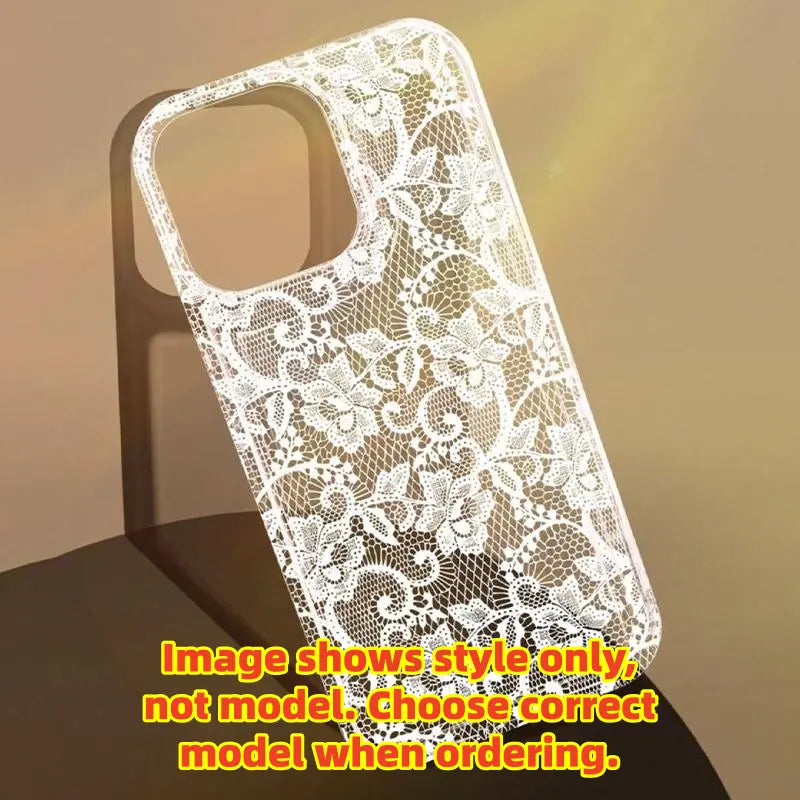 Romantic Lace Pattern Phone Case with Air Cushion Protection for Elegant Everyday Style