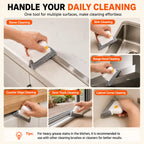 Window Track Cleaner Kit with Scraper and Replacement Pads for Deep Gap Cleaning