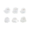 Mini Ghost Figurines Halloween Resin Decor Set for Shelves Fairy Gardens and Parties