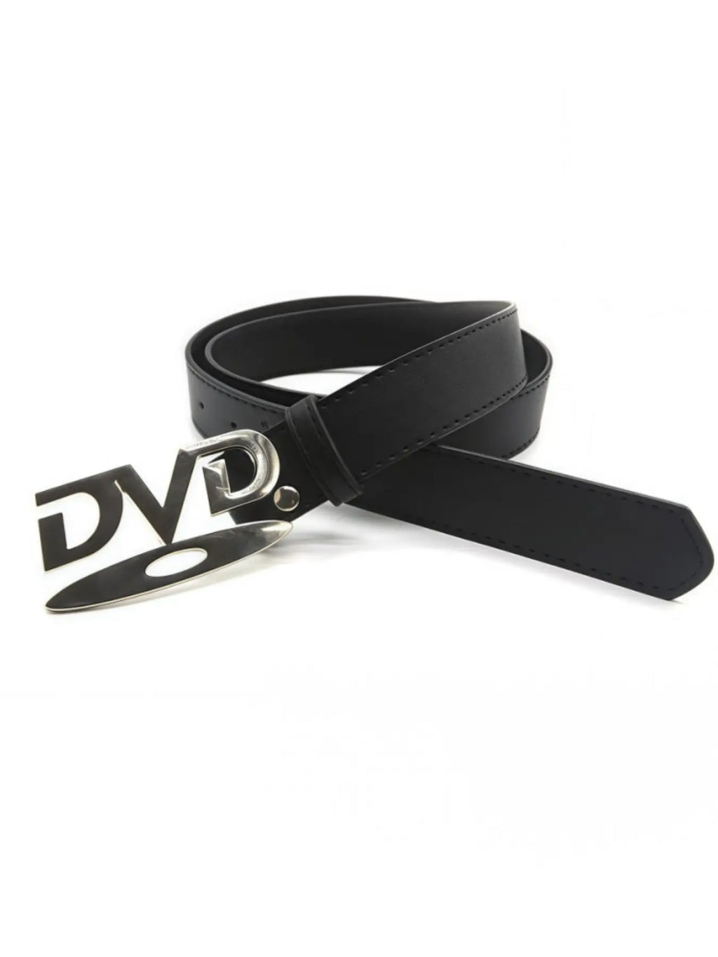 Unisex Y2K Punk Fashion Belt with Retro "DVD" Letter Buckle, Fashion Accessory for Dresses and Jeans, Vintage Solid Buckle for Nightclubs & Hip-Hop Parties