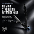 Metal Toenail Clippers for Adults, Long-Handled Curved Head with Catcher, Ultra-Sharp Heavy-Duty for Thick Nails