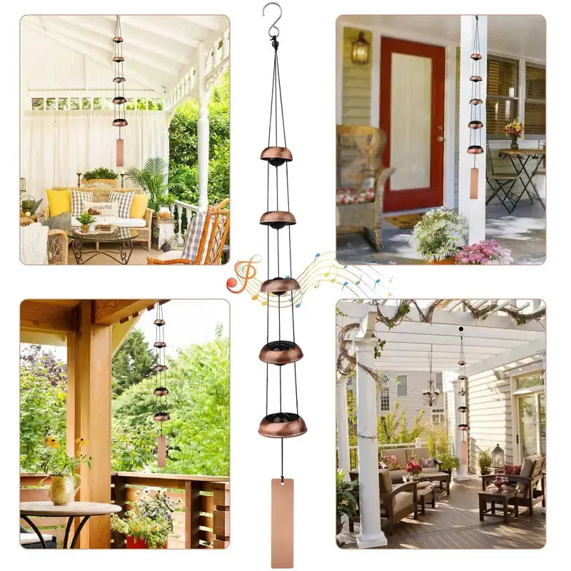 Metal Pagoda Wind Chimes for Outside - Copper Feng Shui Wind Bell for Home Yard Outdoor Decoration,Memorial windchimes Gifts,Garden Hanging Decor,Japanese Handmade