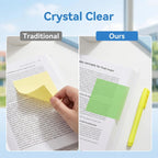 12 Boxes of Glittery Transparent Pull-Out Sticky Notes (960 Sheets Total) – Sparkly Office Stationery with Strong Adhesion, No Residue, Reusable Up to 50 Times per Sheet