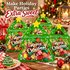 Christmas Tree Candy Bags with Handles for Holiday Treats Party Favors Gifts