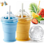 Folding Silicone Ice Hockey Cup & Spherical Ice Cube Mold
