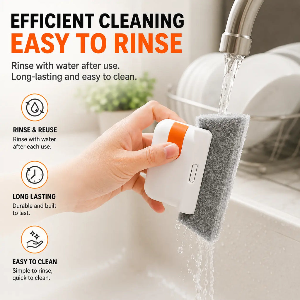 Window Track Cleaner Kit with Scraper and Replacement Pads for Deep Gap Cleaning