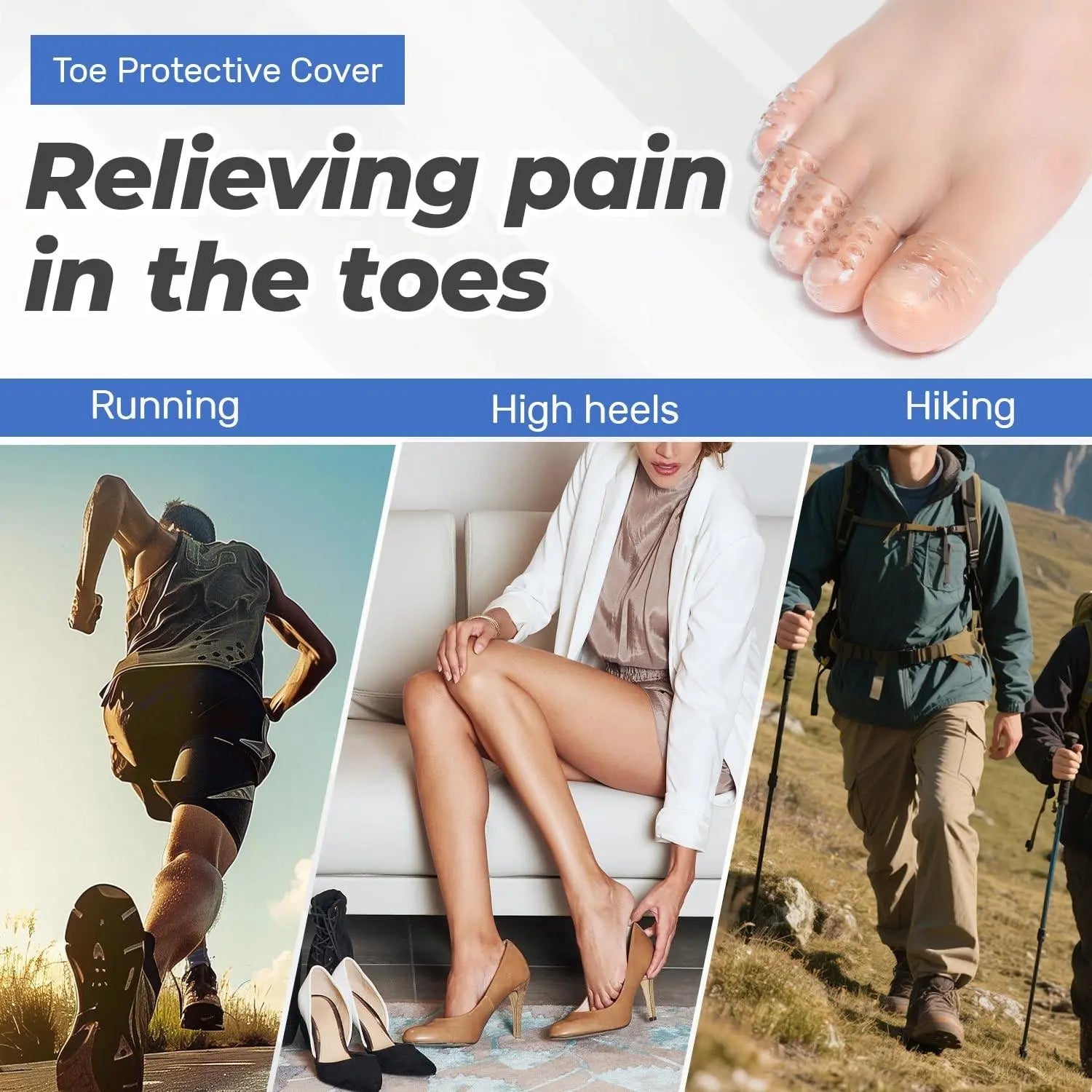 30PCS Breathable Silicone Toe Protectors – Soft Gel Toe Caps for Friction & Pain Relief
