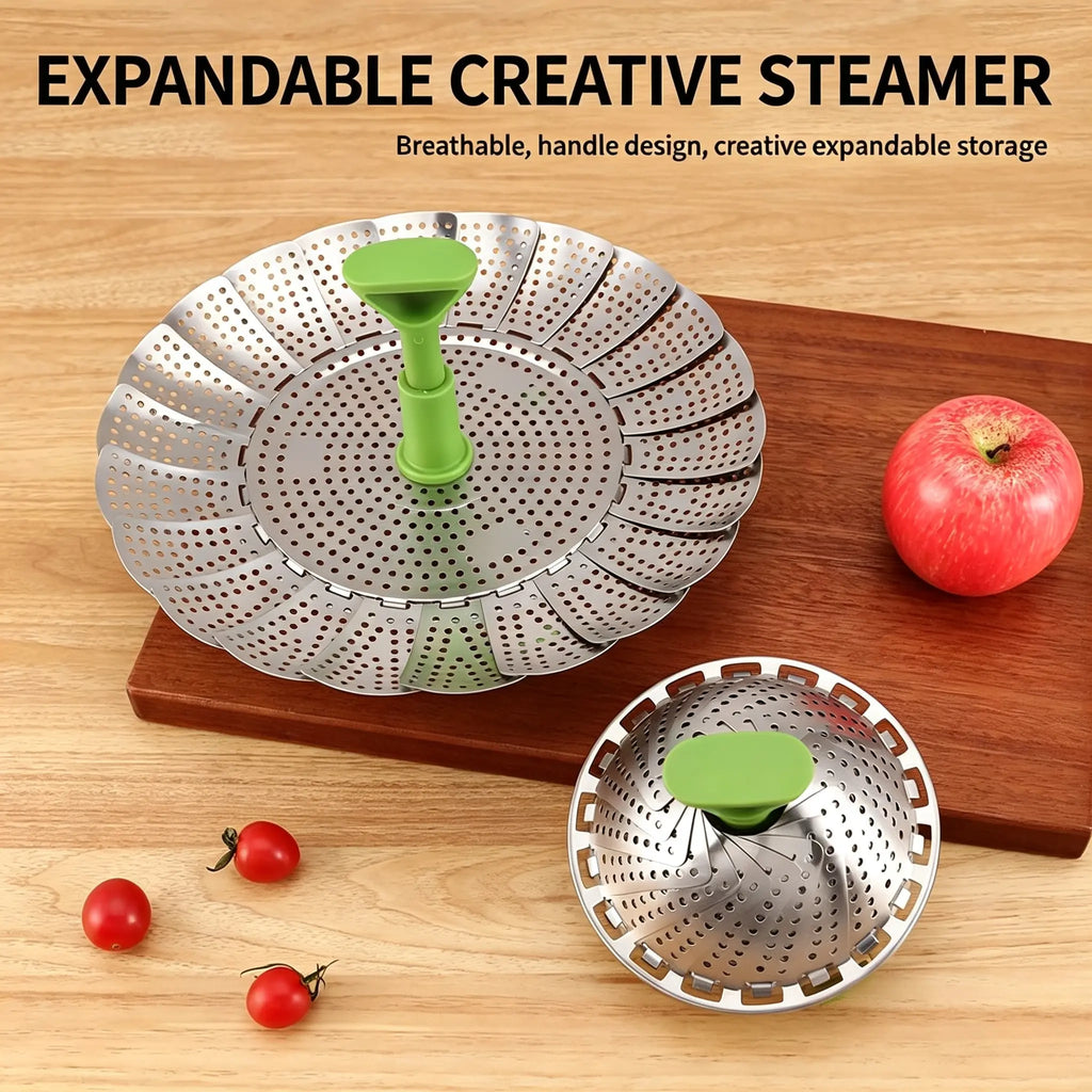 Expandable Stainless Steel Vegetable Steamer Basket for Healthy Cooking and Easy Kitchen Prep