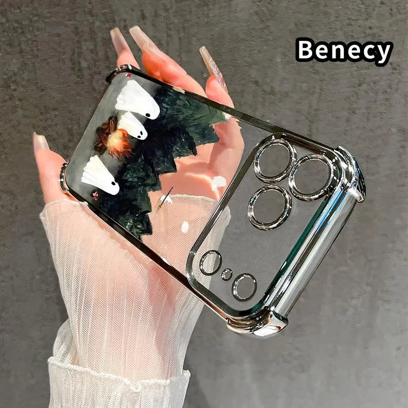 Ghost Campfire Pattern Phone Case with Shockproof Protective Cover for iPhone