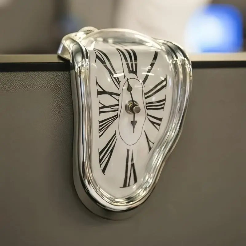 Surreal Melting Wall Clock with Distorted Roman Numerals for Unique Home Decor