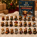 Highland Cow Advent Calendar with Collectible Figurines for Christmas Countdown Gifts