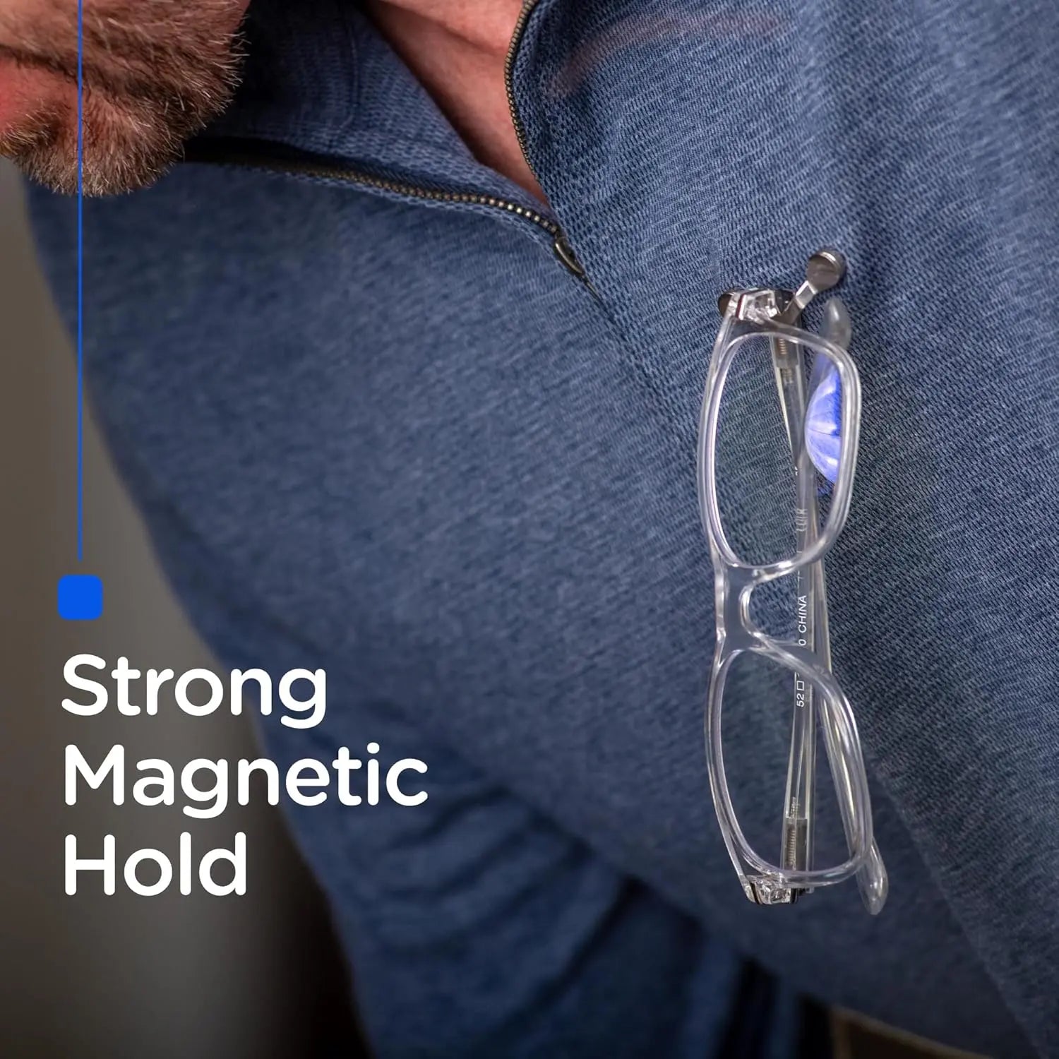 Magnetic Glasses Holder Clip – Secure Eyeglass Holder for Shirts, Jackets