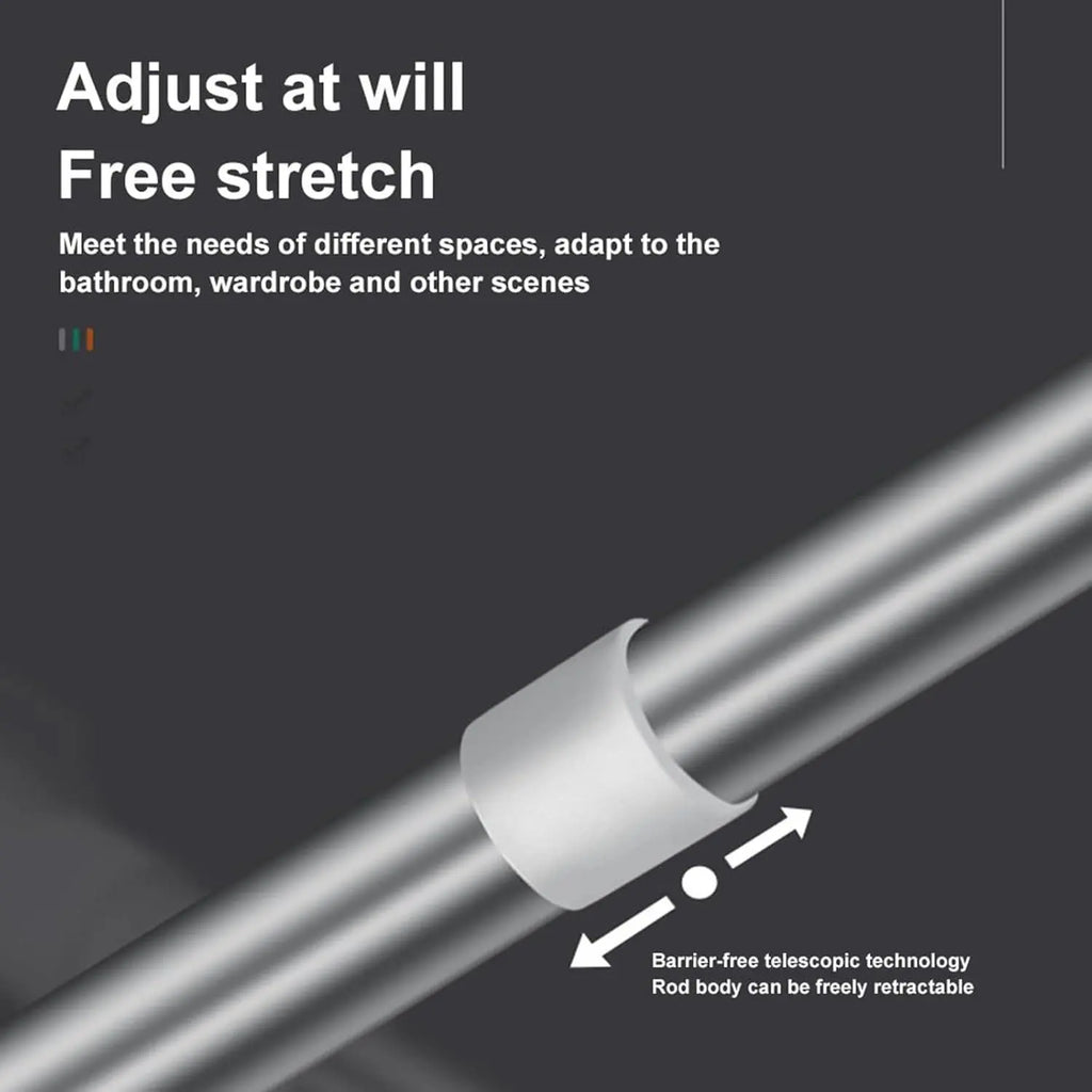 Drill-Free Adjustable Tension Rod for Closet Storage and Laundry Organization