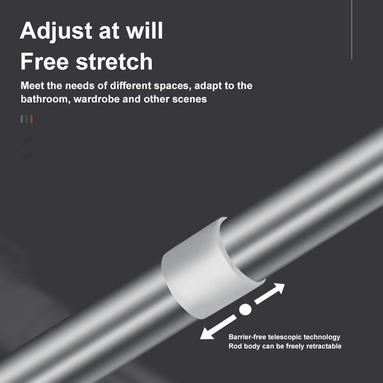 Drill-Free Adjustable Tension Rod for Closet Storage and Laundry Organization
