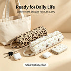 Quilted Travel Toiletry Organizer Bag with Handle for Makeup and Bathroom Storage