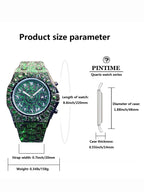 Luxury Rhinestone Quartz Watch for Hip Hop Streetwear and Statement Outfits
