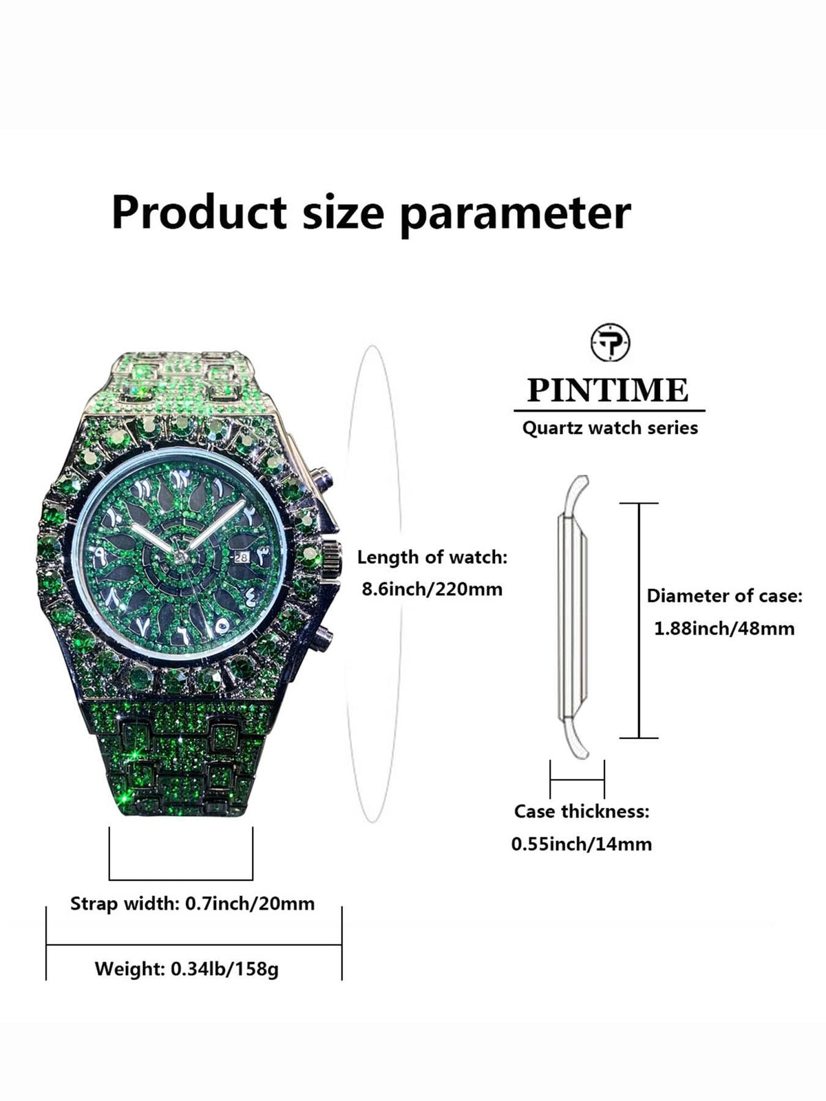 Luxury Rhinestone Quartz Watch for Hip Hop Streetwear and Statement Outfits