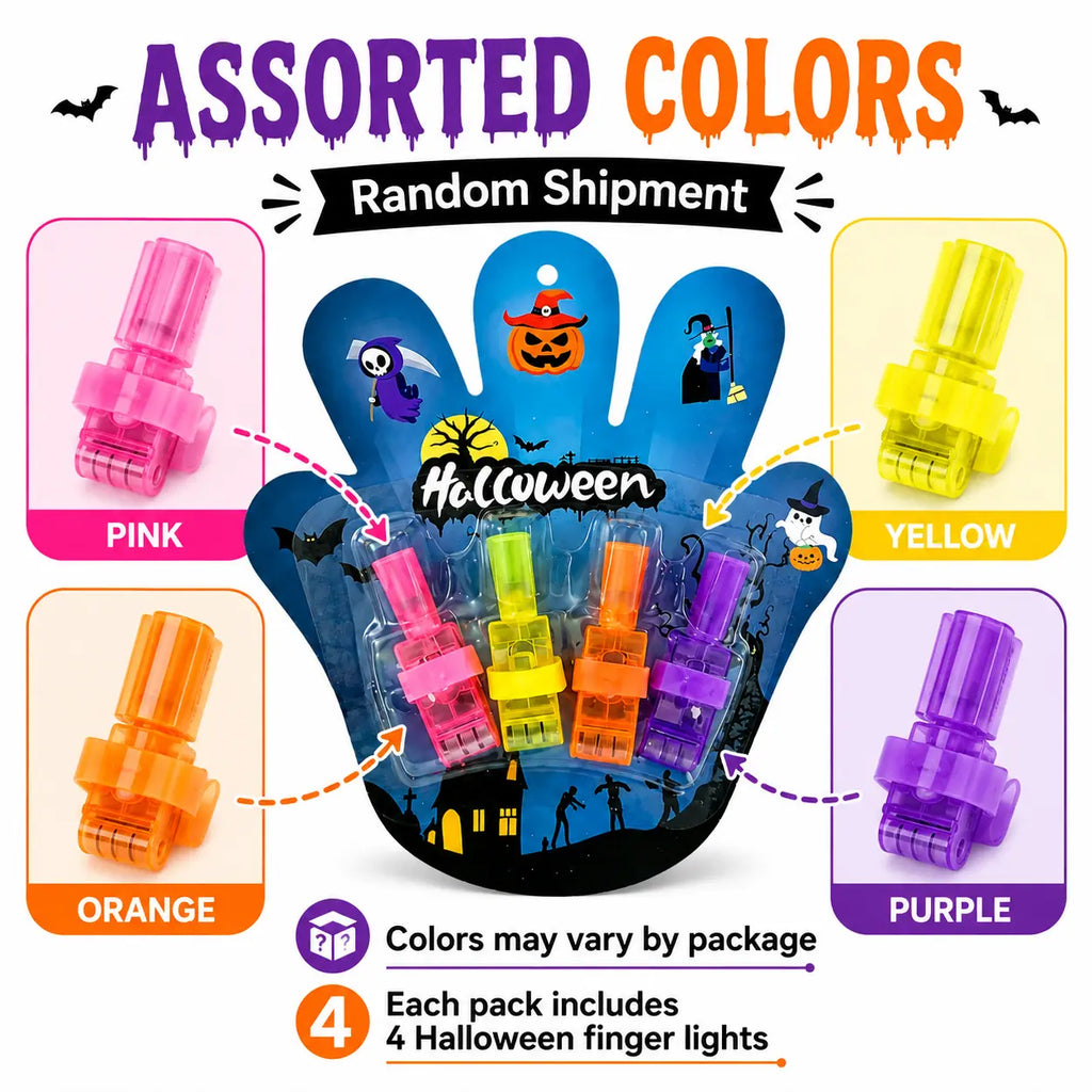 Halloween Finger Projector Rings Set for Trick or Treat Party Favors