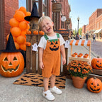 Cute Halloween Baby Overalls with Pocket Design for Cozy Toddler Fall Outfits