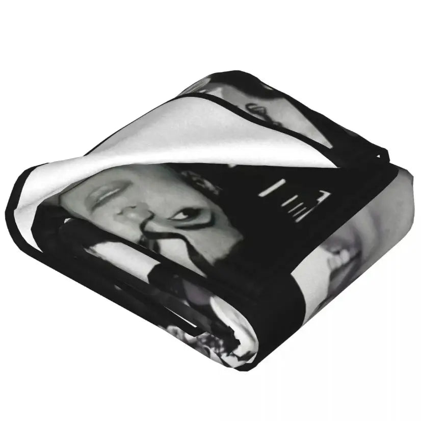 Pop Music Legend Photo Collage Blanket for Retro Fan Room Decor