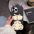Cute Cat Paw Stand Phone Case with Cartoon Shockproof Protection