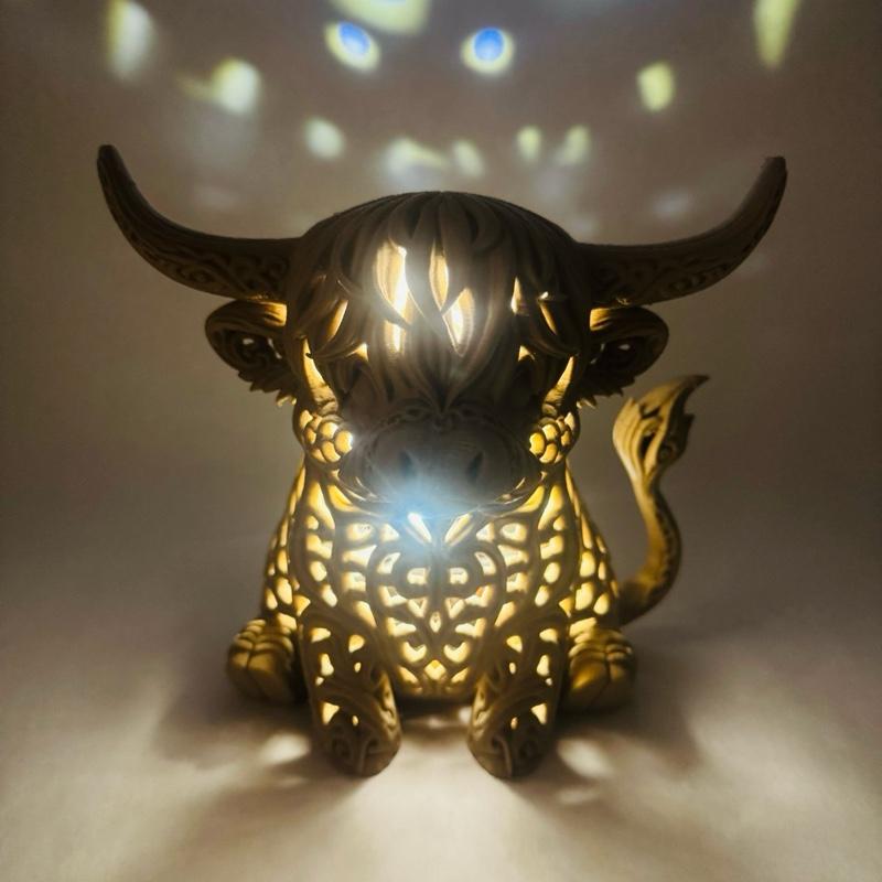 Highland Cow Tea Light Holder for Cozy Farmhouse Decor and Gifts