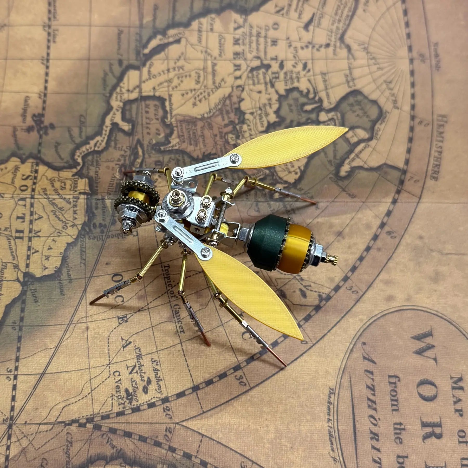 3D Metal Mechanical Bee Puzzle Kit – DIY Steampunk Insect Model, Adult Assembly Collectible, Desk Decor & Gift