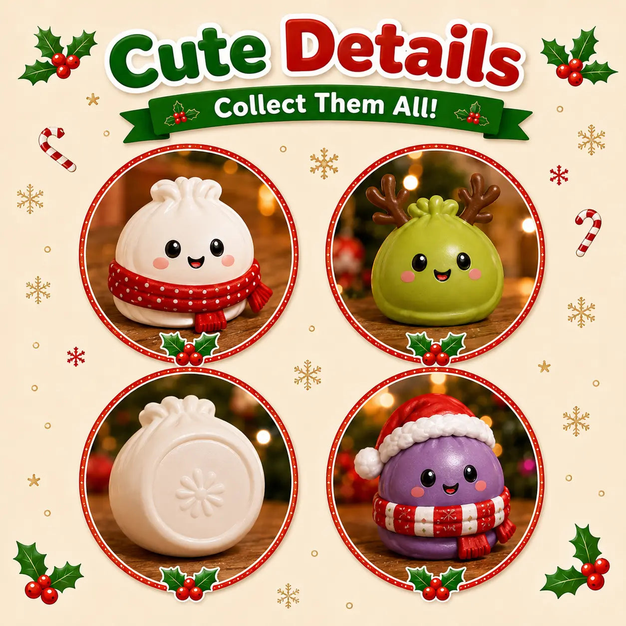 Christmas Dumpling Squishy Advent Calendar 24-Day Holiday Countdown Toy Gift for Kids