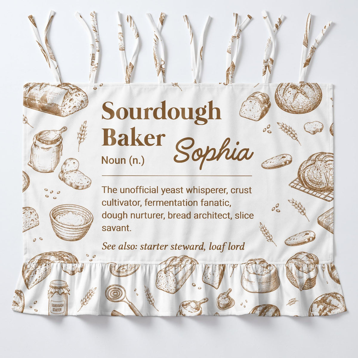 Sourdough Baker Noun, Personalized Oven Skirt Curtain, Gift For Bakers - 11