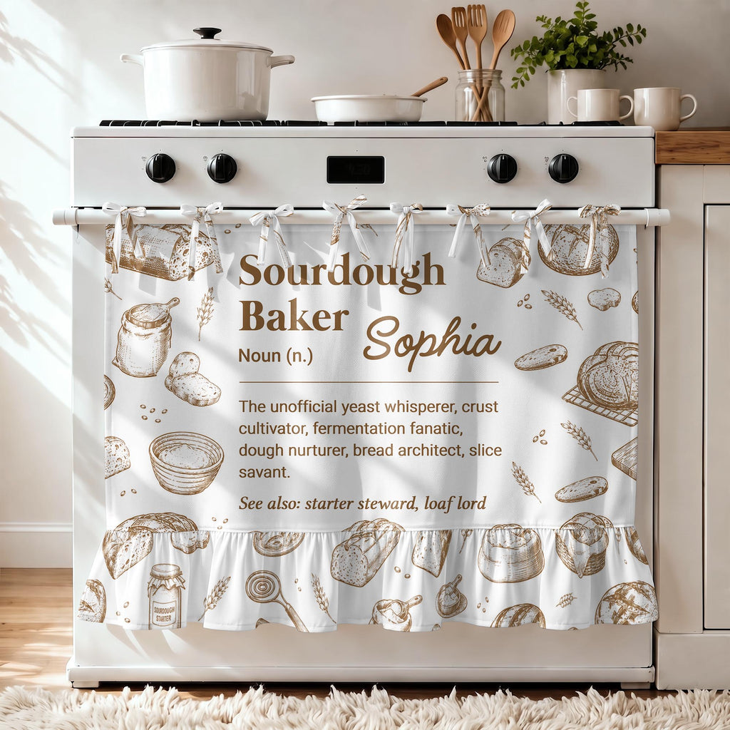Sourdough Baker Noun, Personalized Oven Skirt Curtain, Gift For Bakers - 5