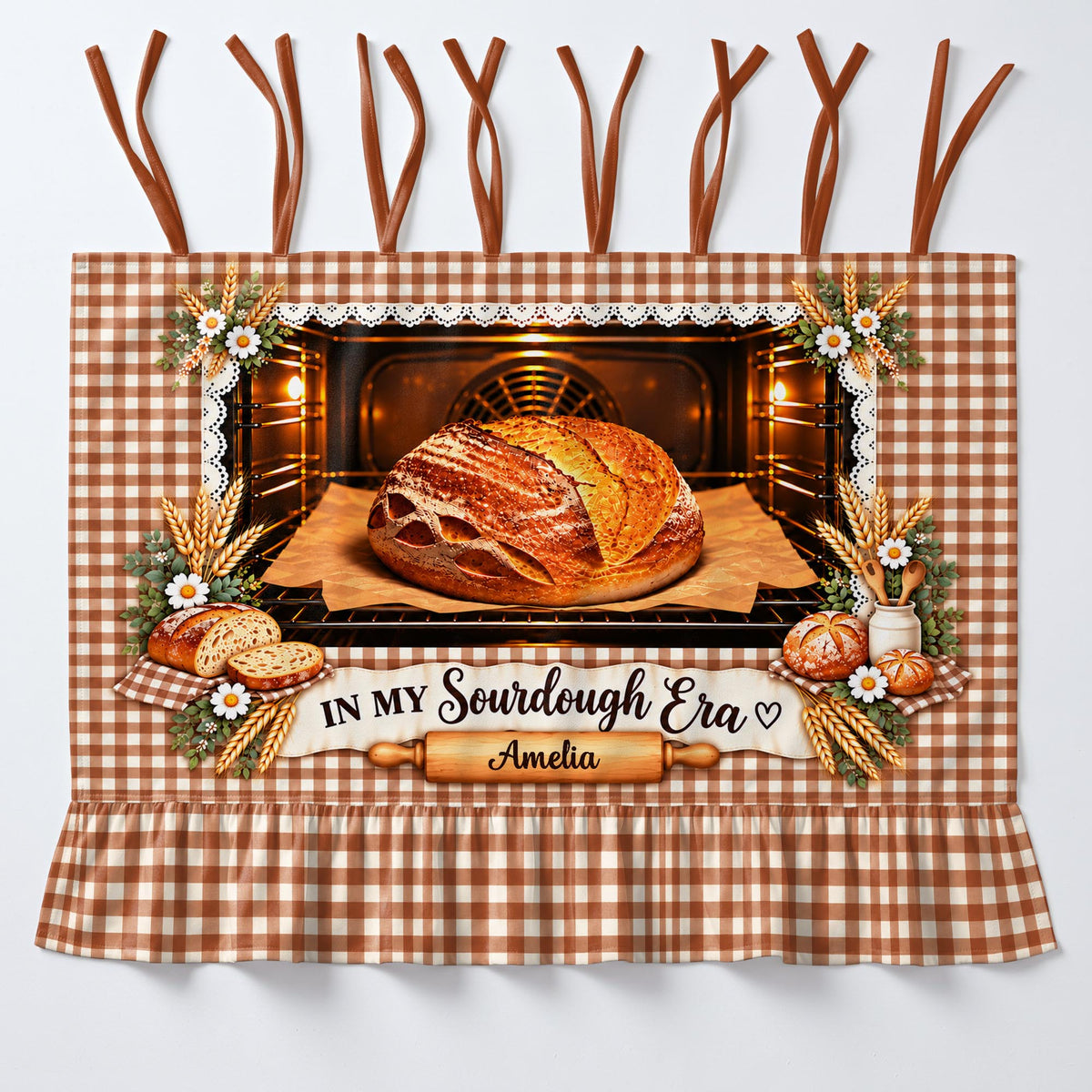 In My Sourdough Era, Personalized Oven Skirt Curtain, Gift For Bakers - 11