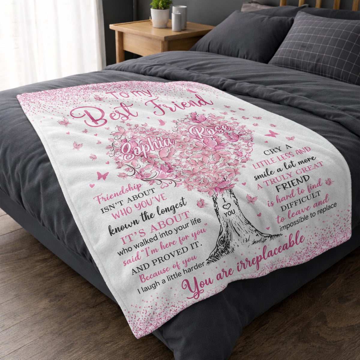To My Best Friend, Personalized Custom Blanket, Gift For Bestie Lovers - 5
